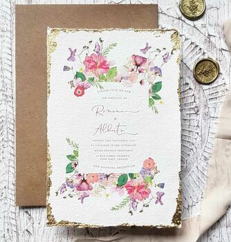 Eloise Handmade Paper Wedding Invitation, 3 of 4