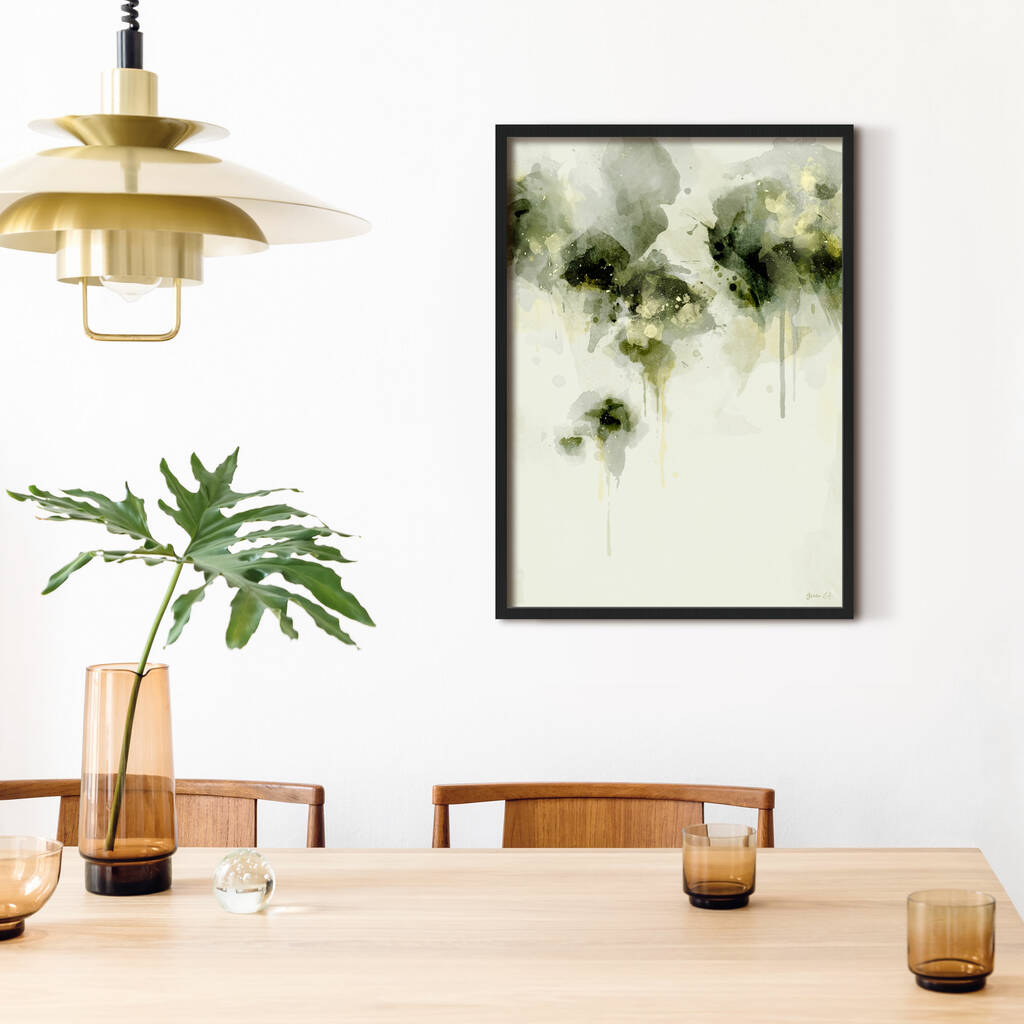 Green Abstract Floral Wall Art Print By Green Lili | notonthehighstreet.com