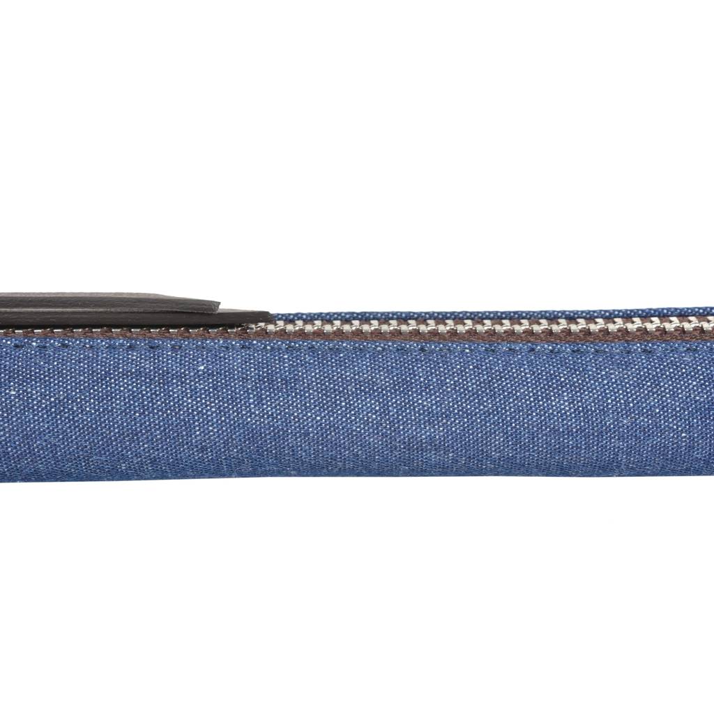 denim / leather pencil case with liberty fabric lining by pepper alley ...