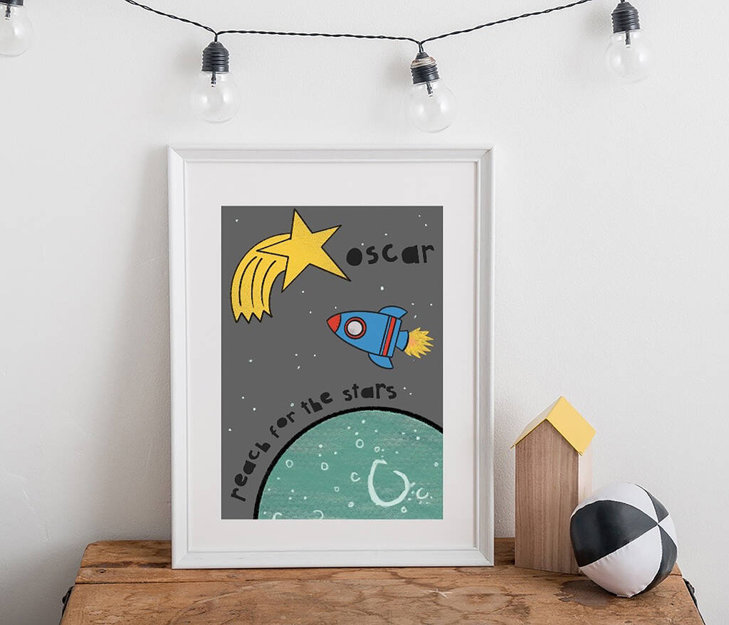 Personalised Space Print For Child's Bedroom, 1 of 2