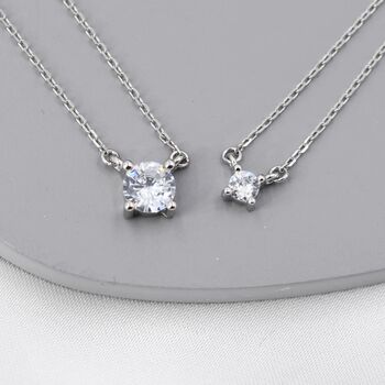 Extra Tiny Cz Necklace In Sterling Silver, 7 of 12