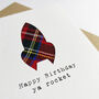 Funny Scottish Birthday Card With Real Tartan Rocket, thumbnail 3 of 5