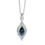Sterling Silver And Blue Topaz Crystal Pendant Necklace, thumbnail 1 of 2