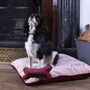 Personalised Pet Bed And Bone Gift Set Pink Velvet, thumbnail 1 of 9