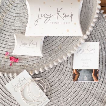 Sterling Silver Stamped Bee Charm Hoops, 3 of 3