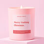 Merry Fucking Christmas Funny Gift For Her Candle, thumbnail 1 of 2