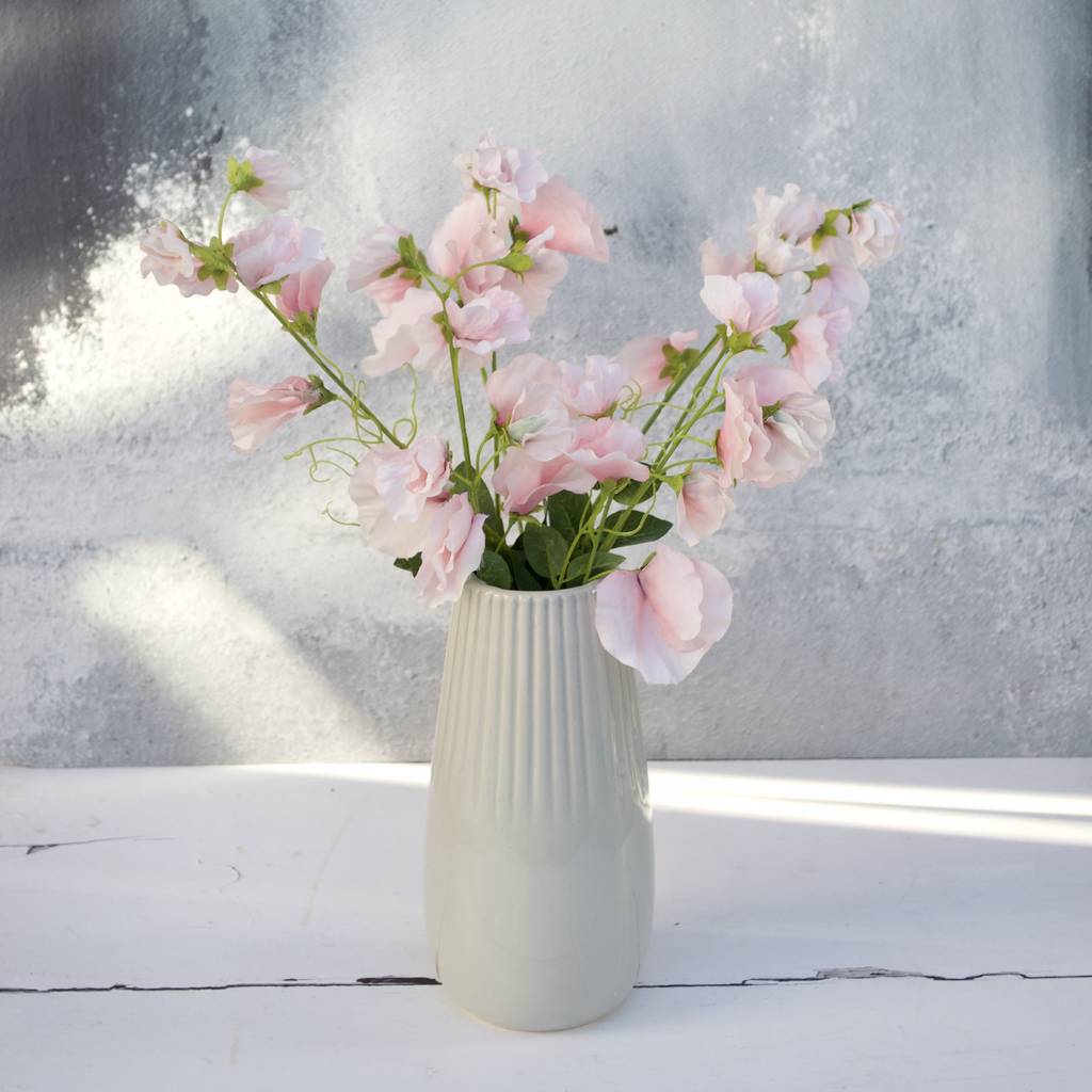 pink sweet pea bouquet in vase by abigail bryans designs ...