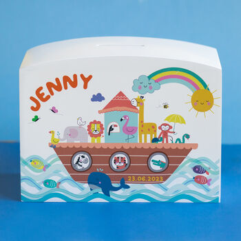 Personalised Noah's Ark Themed Money Pot Piggy Bank, 8 of 10