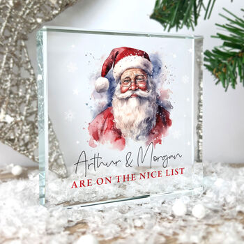 Personalised Traditional Santa 'Nice List' Crystal Token, 4 of 9