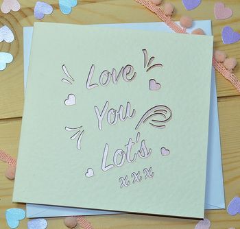 'Love You Lot's' Laser Cut Card, 2 of 3