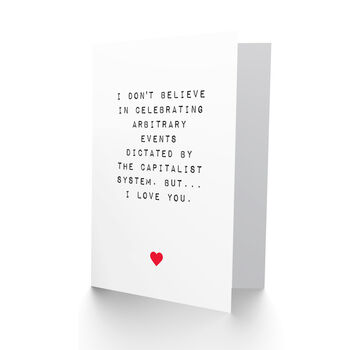 Joke Anti Capitalist Love You Funny Valentine's Card, 2 of 4