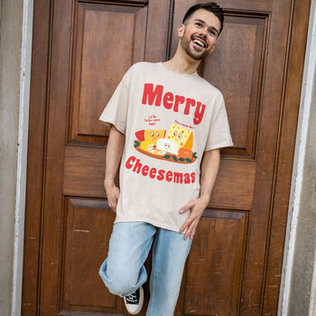 Merry Cheesemas Men's Christmas T Shirt, 3 of 4