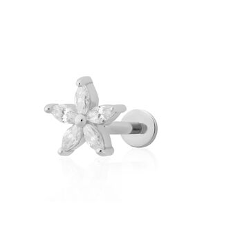 Sparkling Teeny Flower Single Flat Back Earring, 4 of 6
