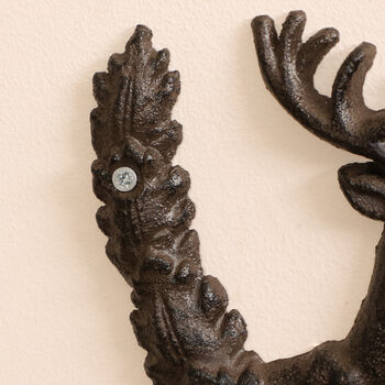 Highland Stag Cast Iron Wall Key Hook, 6 of 8
