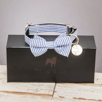 The Chichester Horizontal Striped Dog Collar Bow Tie, 2 of 4