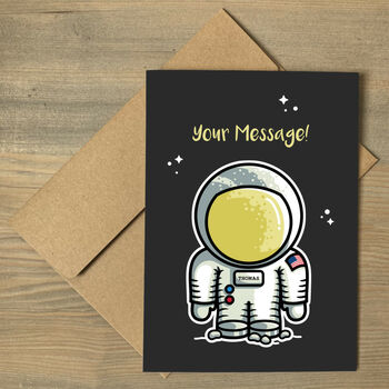Personalised Space Astronaut Greeting Card, 2 of 2