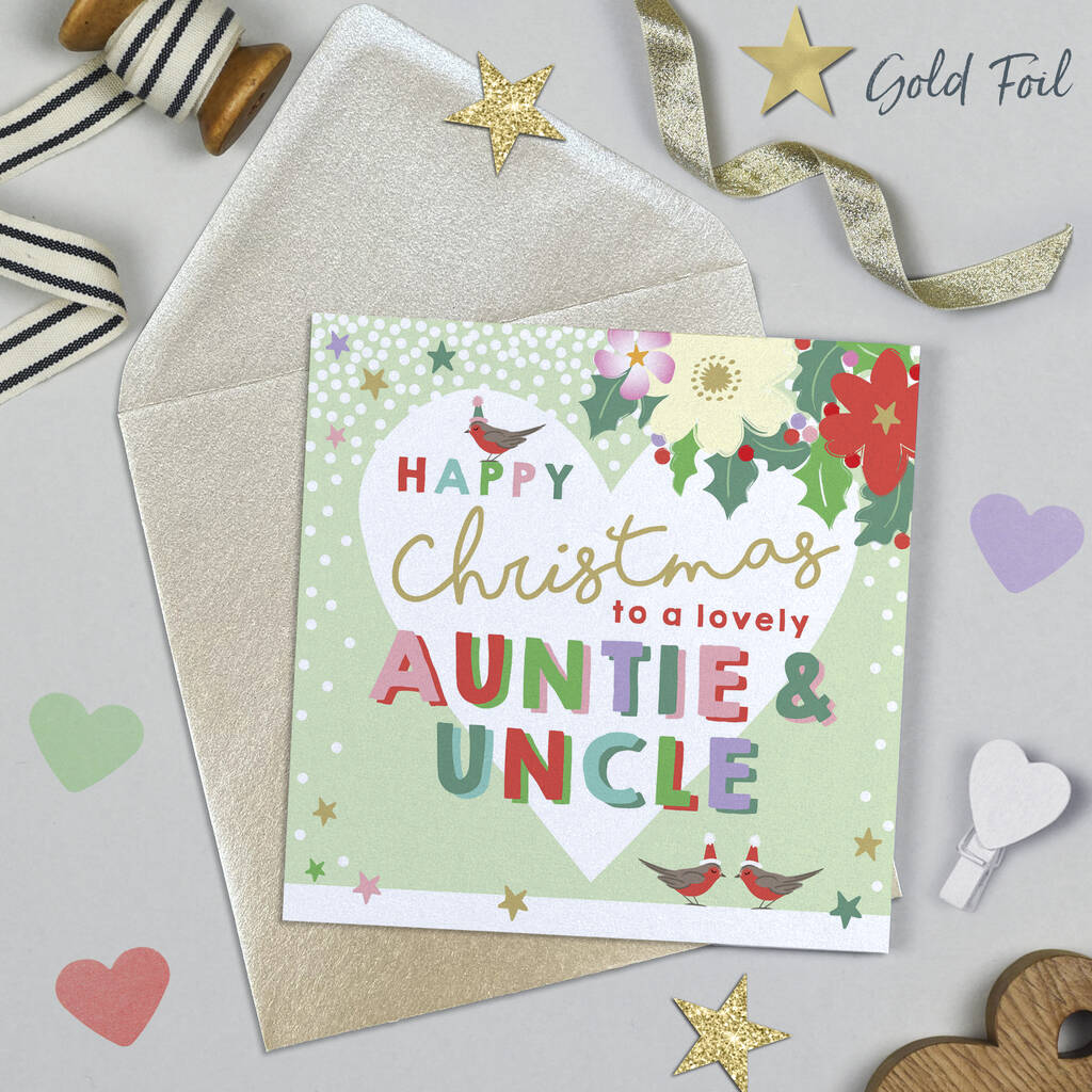 Celebration Christmas Auntie And Uncle Card, 1 of 2