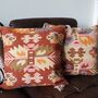 Turkish Kilim Rust Leaf Cushion, thumbnail 7 of 10