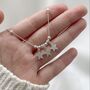 Sterling Silver Anklet, Silver Star Trio, thumbnail 2 of 4