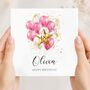18th Birthday Girl Card, Gold Pink Balloons Card For Daughter, Granddaughter, thumbnail 1 of 2