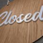 Open Closed Two Side Shop Sign Door Oak Wood Acrylic, thumbnail 8 of 10