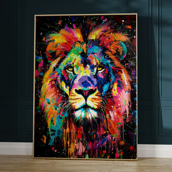 Colourful Lion Pop Art Print, 2 of 8