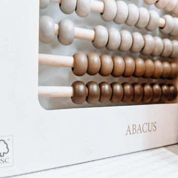 Personalised Wooden Cream Abacus Toy, 3 of 6