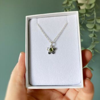 Peridot Little Flower Necklace, 2 of 5
