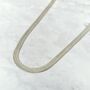 Herringbone Silver Flat Snake Chain Women's Necklace, thumbnail 2 of 5