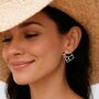 Square Art Deco Geometric Silver Hoop Earrings, thumbnail 1 of 10