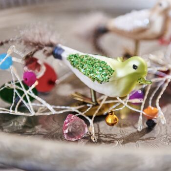 Three Feathered Glass Birds On Clips, 7 of 7