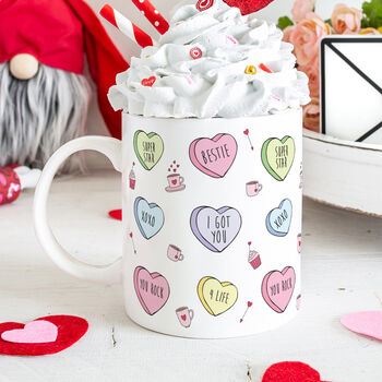 Gift Boxed Galentines Love Heart Mug And Coaster Set, 2 of 4