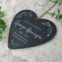 Personalised Wreath Memorial Slate Hanging Heart Decoration 15 X 16cm, thumbnail 2 of 6
