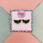 Black Bat Glitter Halloween Resin Studs, thumbnail 1 of 4
