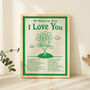 'I Love You' Retro Typographic Art Print, thumbnail 4 of 9