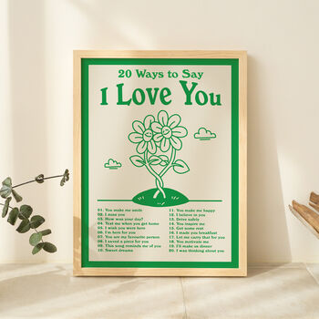'I Love You' Retro Typographic Art Print, 4 of 9