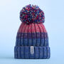 Bisexual Colours Fleece Lined Reflective Bobble Hat, thumbnail 1 of 2