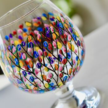 Multicoloured Blossom Brandy Glass, 3 of 6