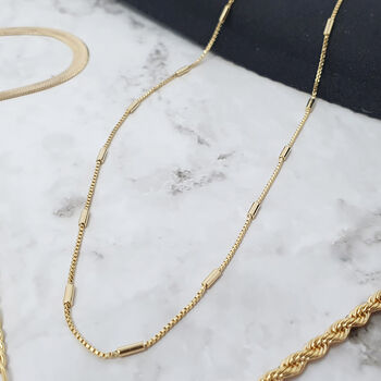 18k Gold Plated Morse Chain Choker, 4 of 7