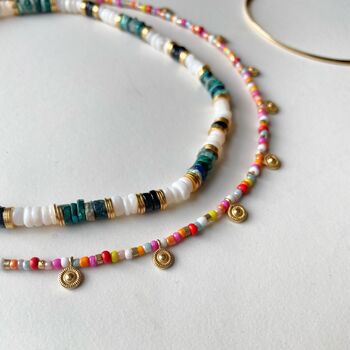 Colourful Bead Choker With Gold Vermeil Or Silver Coins, 10 of 12