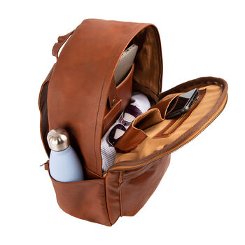 Personalised Brown Leather 16 Inch Macbook Backpack, 8 of 11