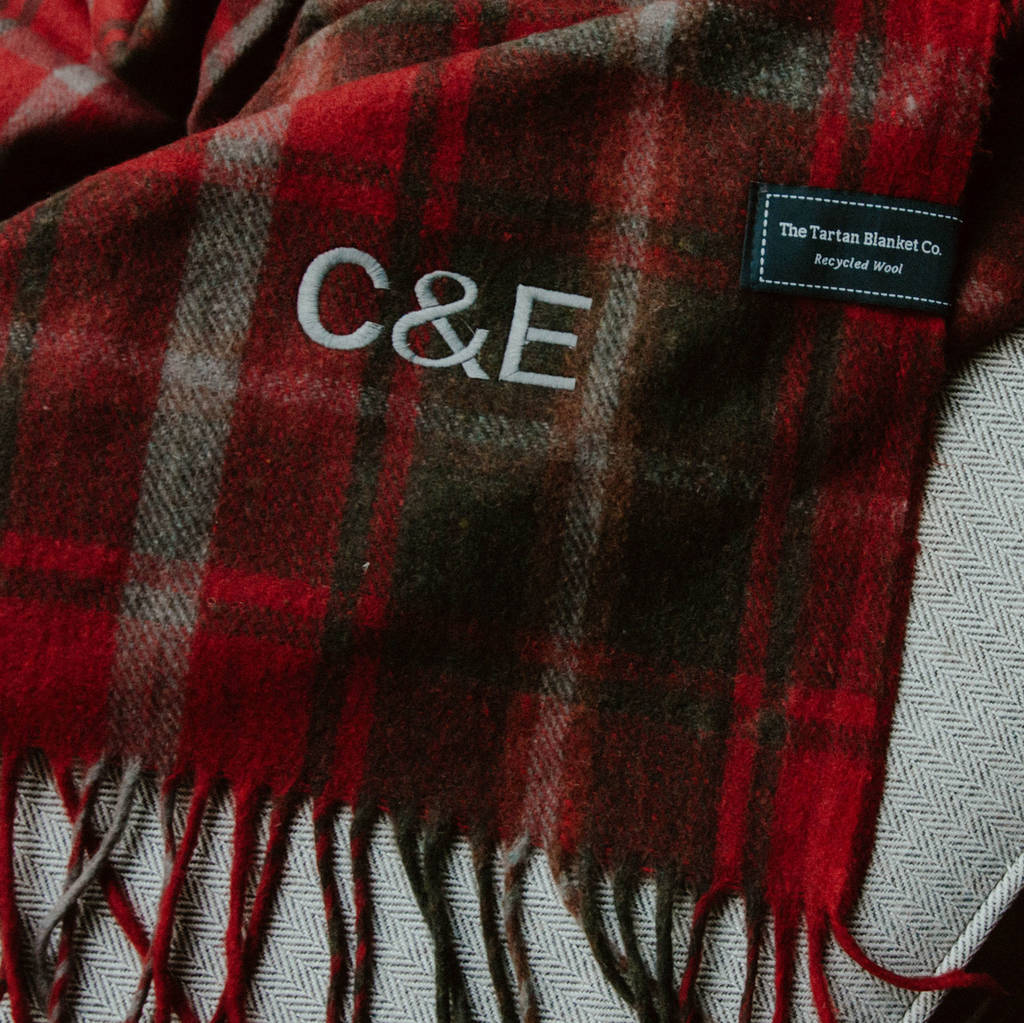 personalised recycled wool herringbone blankets by the tartan blanket