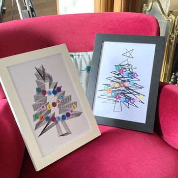 Personalised Baby's First Christmas Abstract Print, 4 of 8