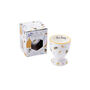 White Ceramic Bee Egg Cup In Gift Box, thumbnail 1 of 2