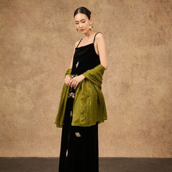 100% Mulberry Silk Scarf, Olive Green In Gift Box, 5 of 6