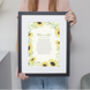 Personalised Sunflower Floral Poem Print, thumbnail 3 of 6