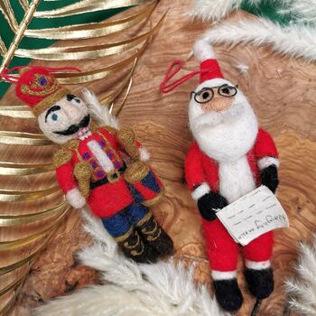 Handmade Felt Nutcracker Ned Christmas Decoration, 7 of 7