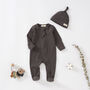 Tiny Alpaca Organic Cotton Baby Sleepsuit And Hat, thumbnail 2 of 9