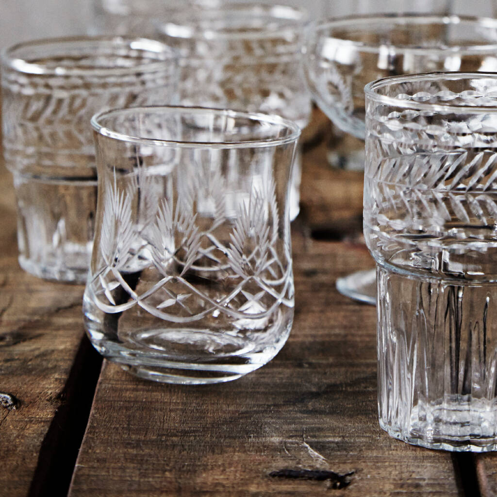 Set Of Two Vintage Style Water Glasses By Posh Totty Designs Interiors ...