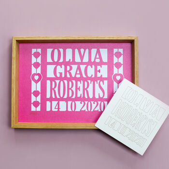 Personalised New Baby Papercut And Card Set, 6 of 9